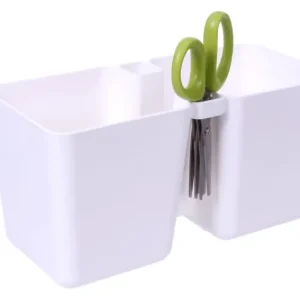 Doniczka TWINS CUBE biała Oferta czasowa