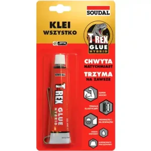 Obniżka ceny Klej montażowy / hybrydowy / SOUDAL / T-REX GOLD STRONG / biały / tubka /25 ml