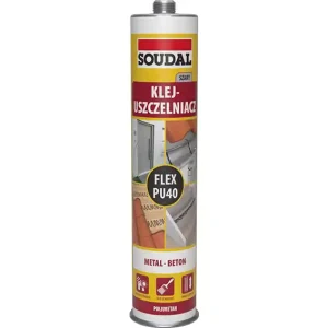Nowość Klej-uszczelniacz SOUDAL Flex PU 40 / poliuretanowy / 300 ml / szary
