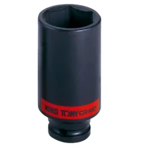 Dostępne od ręki Nasadka udarowa z mocowaniem 1/2" / calowa 6-kątna / długa 80 mm / KING TONY / stal CrMo / 7/8"