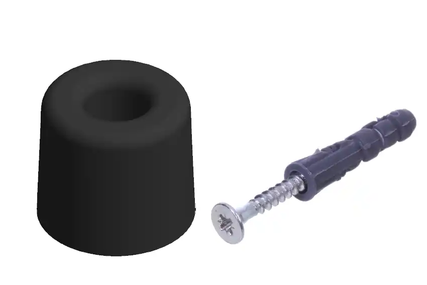 Odbojnik drzwiowy gumowy przykręcany / mały / 28 mm / czarny Oferta czasowa