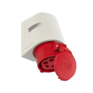 Dodaj do koszyka Gniazdo siłowe z klapka, stałe 5P 16A 400V IP44 6H Czerwone, PCE 115-6