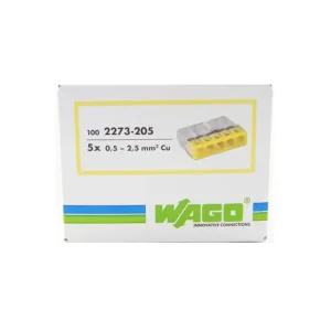 Zniżka Szybkozłączka 2273-205 na drut 0,5-2,5mm2 x 5, Instalacyjna, Paczka 100 szt. WAGO