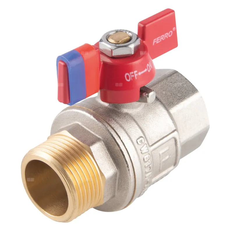 Zniżka Zawór kulowy FERRO F-POWER 1/2‘‘ GZ x GW, uchwyt motylek